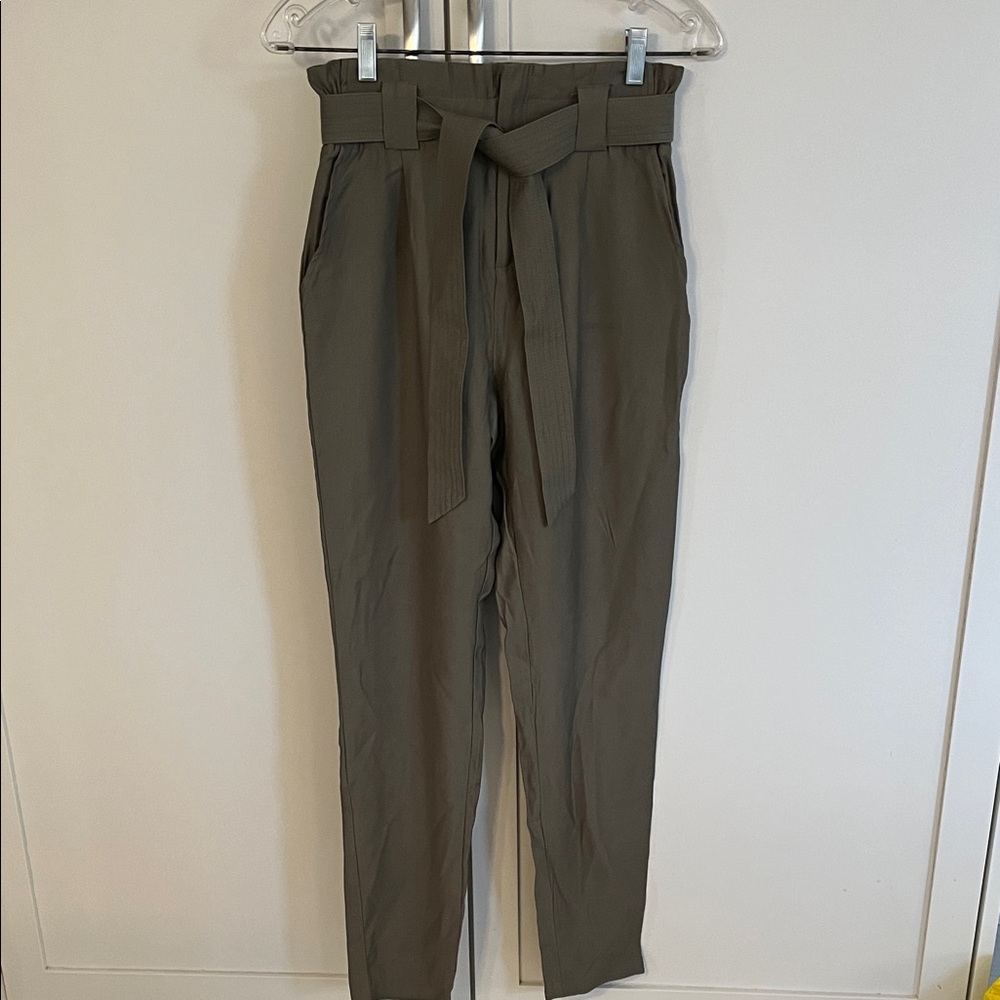 Twik Olive Belted Chinos